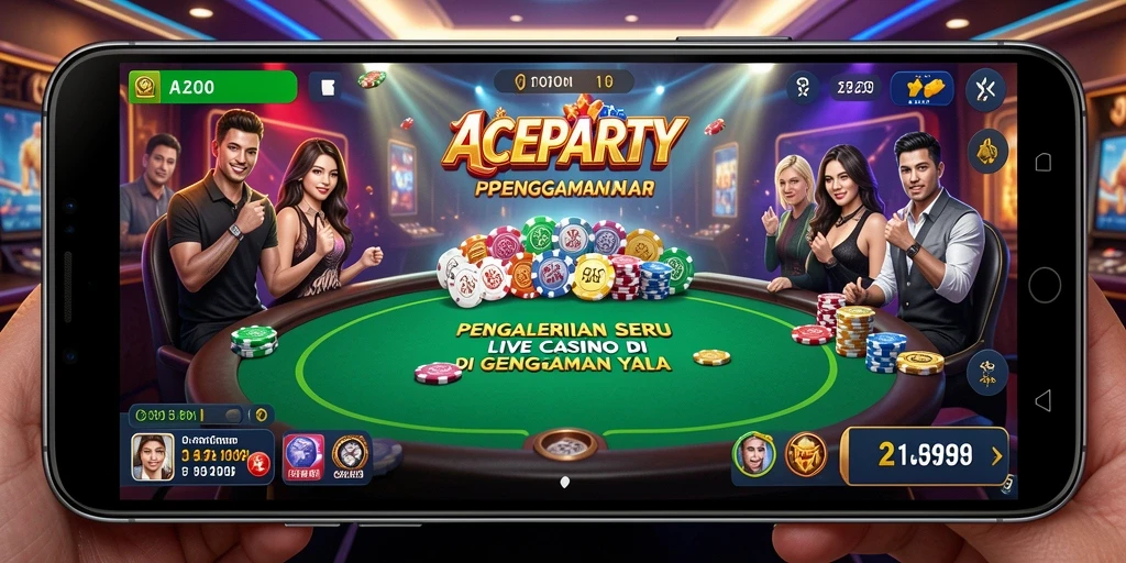 Screenshot utama gameplay Live Casino ACEPARTY yang menarik.
