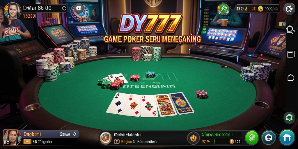Screenshot DY777 menunjukkan gameplay poker yang mendebarkan dan interaktif.