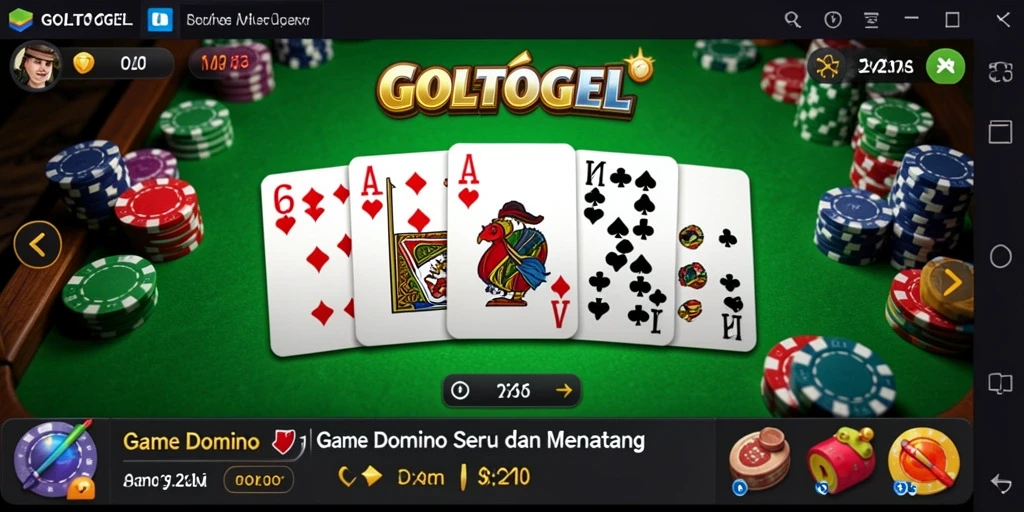Tampilan gameplay menarik dari GOLTOGEL saat bermain Domino.