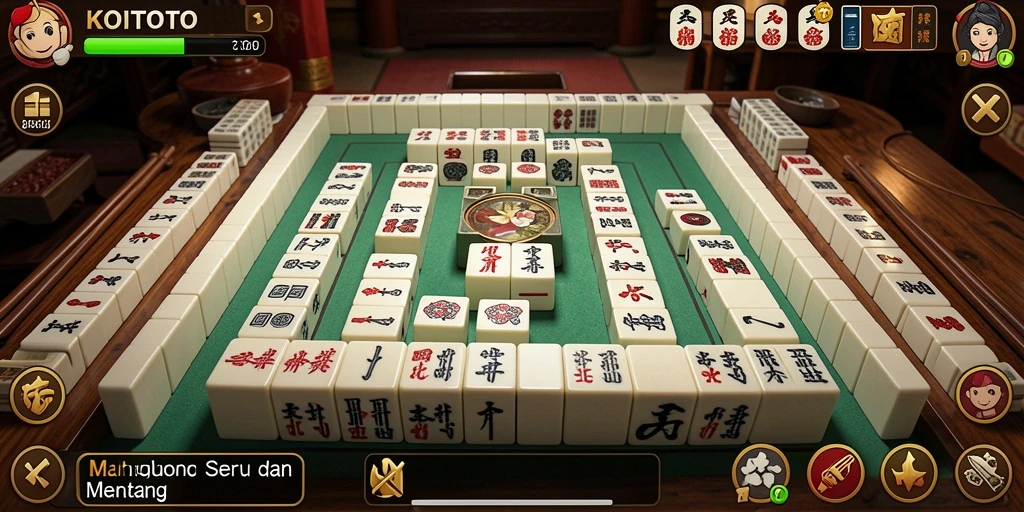Screenshot gameplay KOITOTO yang menunjukkan suasana permainan Mahjong.