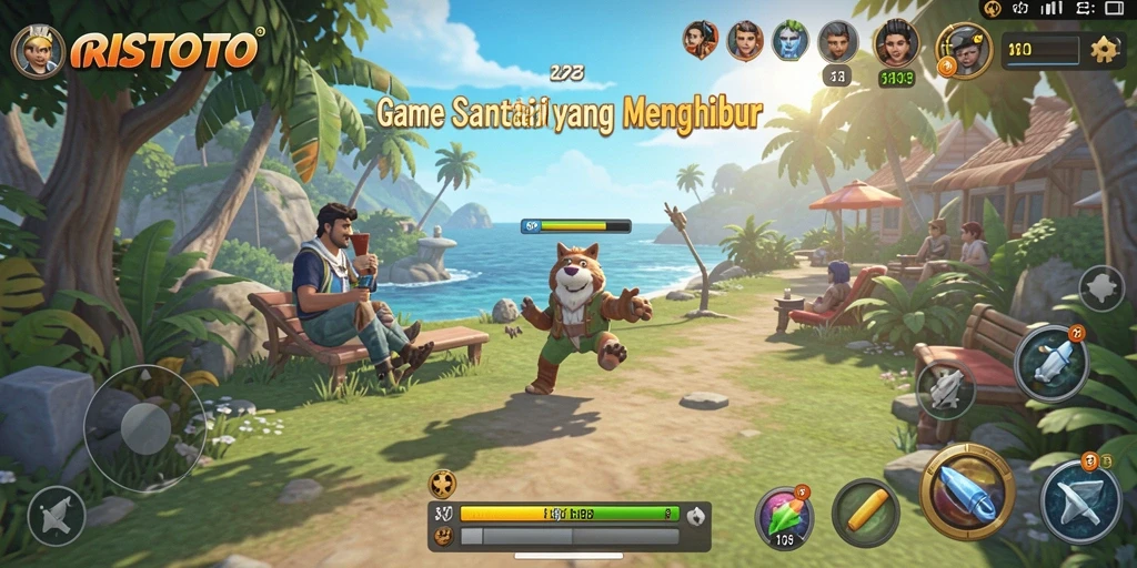 Tampilan gameplay ORISTOTO yang menghibur dengan grafik menarik.