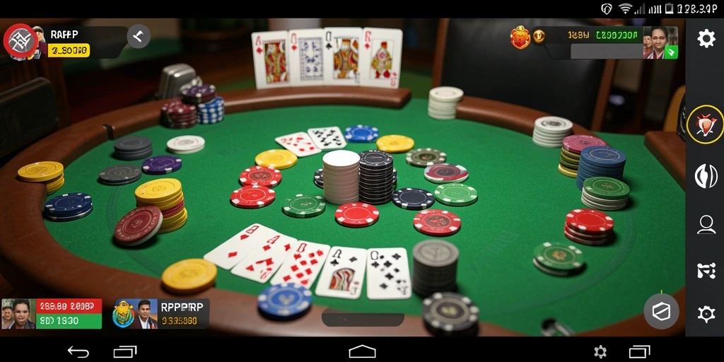 Tampilan utama gameplay RPRPRP yang menampilkan kartu Gaple.