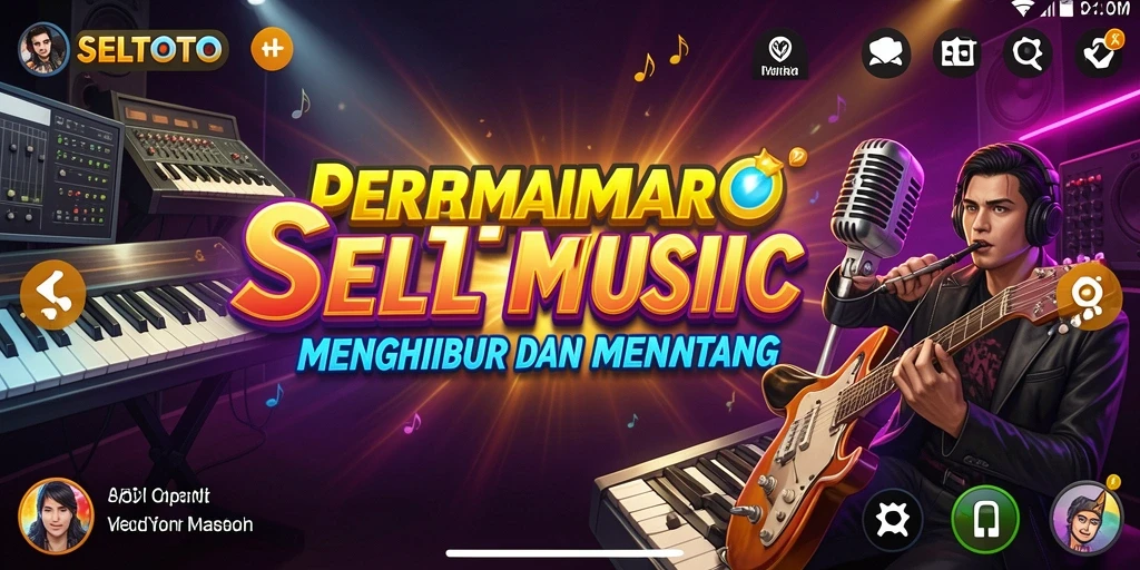 Tampilan gameplay SELTOTO yang menampilkan tantangan musik yang seru.
