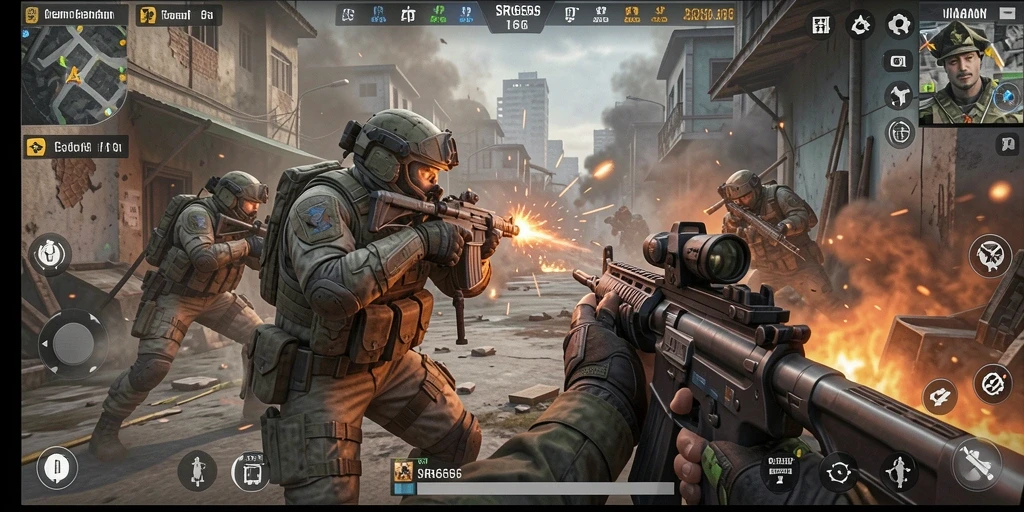 Tampilan gameplay SR6666 yang mendebarkan dengan pertempuran intens.