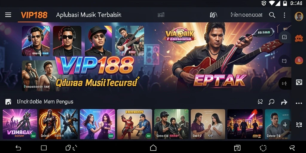 Tampilan screenshot VIP188 yang menunjukkan gameplay musik yang interaktif.
