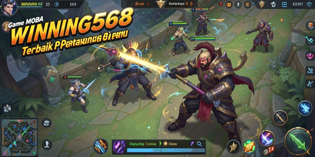 Screenshot gameplay <strong>WINNING568</strong> menunjukkan aksi pertempuran yang mendebarkan di arena MOBA.